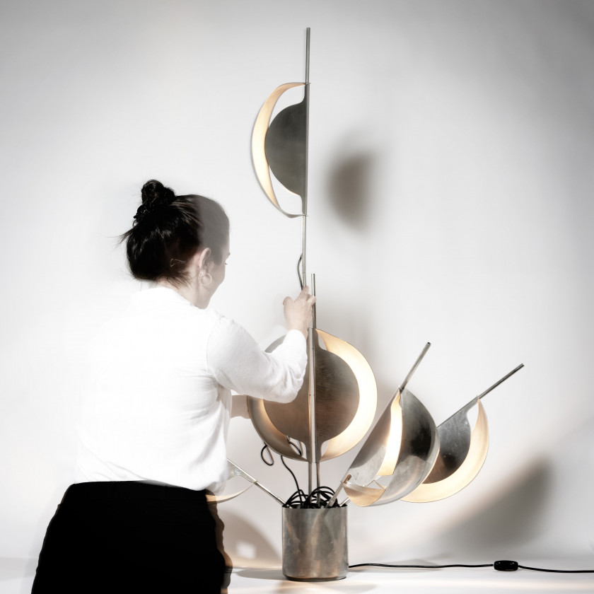 Jean-Pierre VITRAC Né en 1944 Lampe modèle 10479 dite « Fleur » - circa 1970