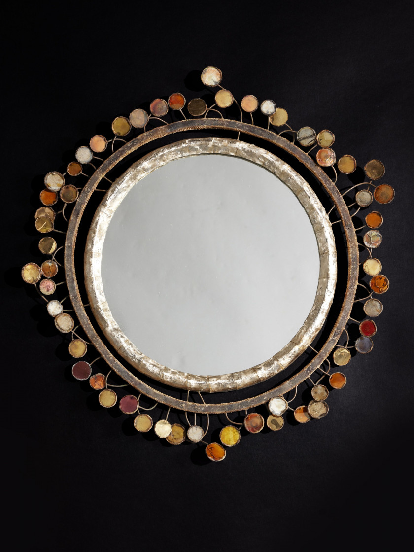 Line VAUTRIN 1913-1997 Miroir « Sequins » - circa 1960