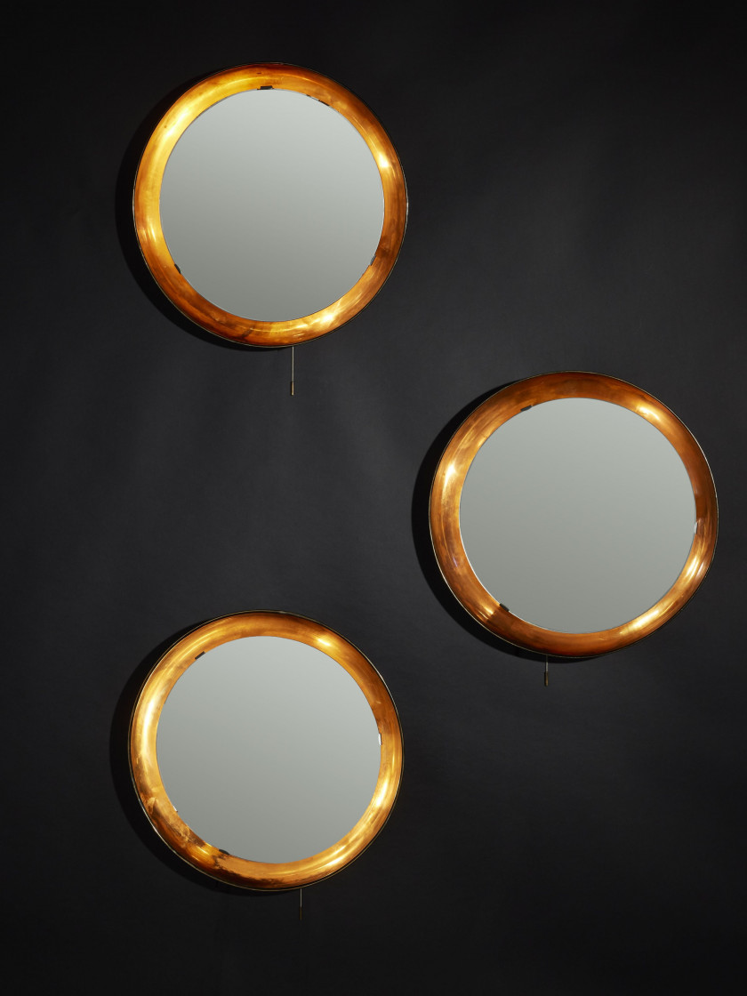 Poul HENNINGSEN 1894 - 1967 Suite de trois miroirs lumineux (mirror auction)