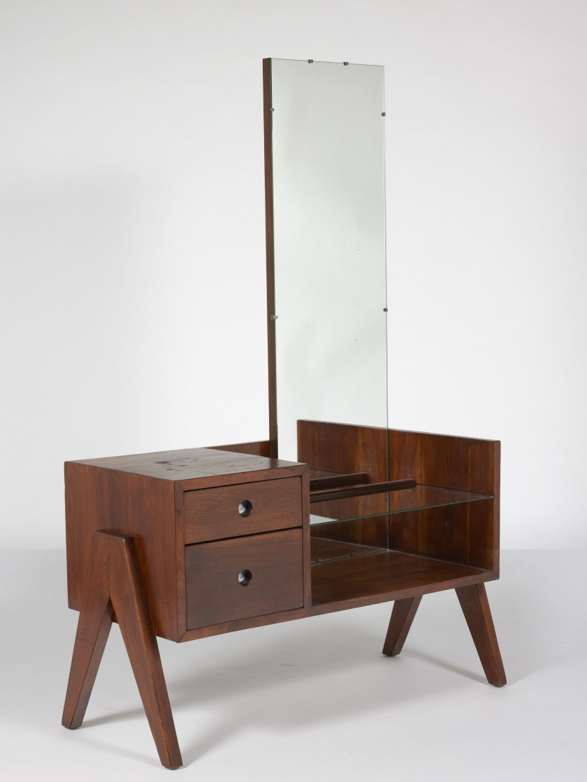 Pierre JEANNERET 1896-1967 Coiffeuse dite « Dressing table » - circa 1955-1956