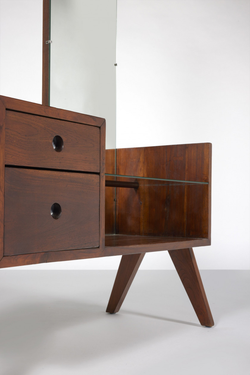 Pierre JEANNERET 1896-1967 Coiffeuse dite « Dressing table » - circa 1955-1956