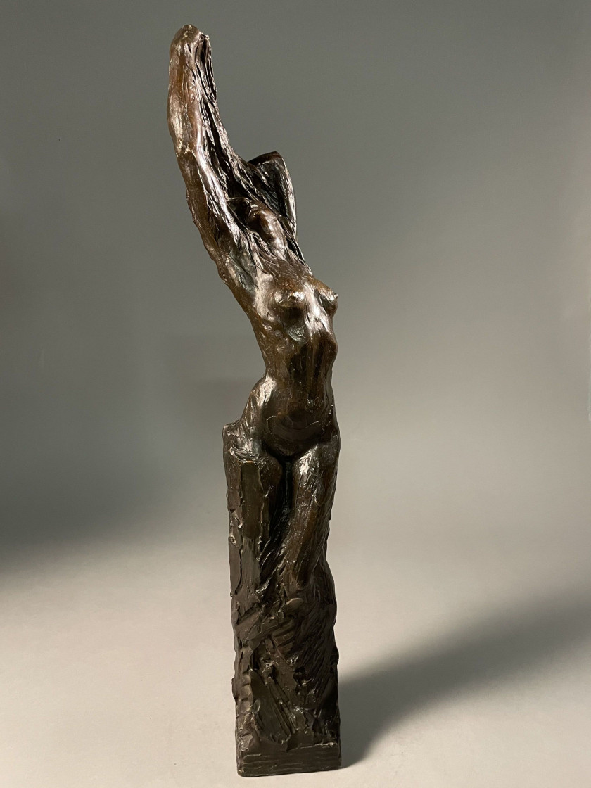 Edouard VEREYCKEN Anvers, 1893 - (?), 1965 Galatée Bronze à patine brun-vert