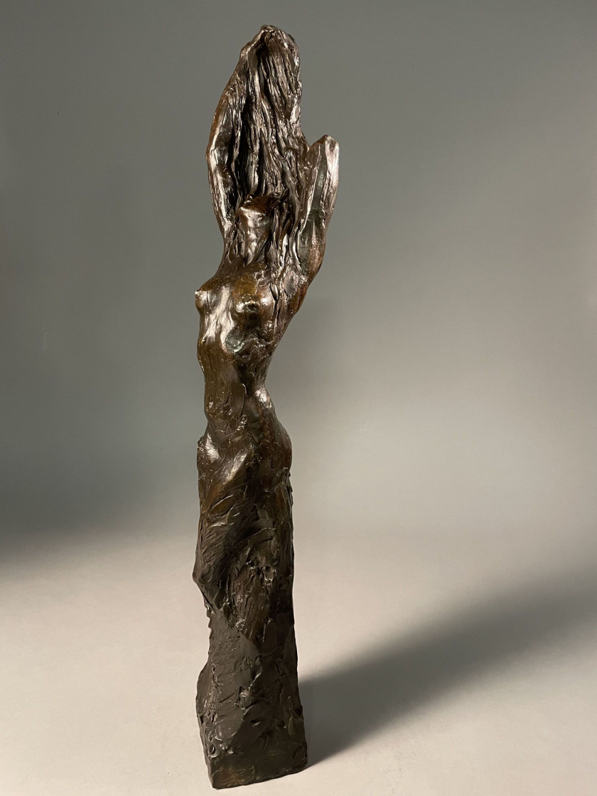 Edouard VEREYCKEN Anvers, 1893 - (?), 1965 Galatée Bronze à patine brun-vert