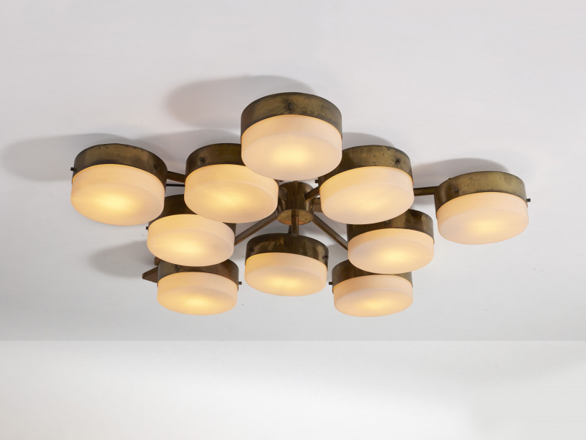 Gio PONTI 1891-1979 Important plafonnier - circa 1955