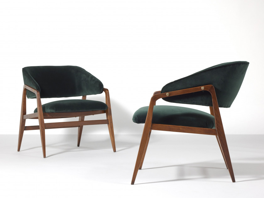 Gio PONTI 1891-1979 Paire de fauteuils mod. 247 - 1953