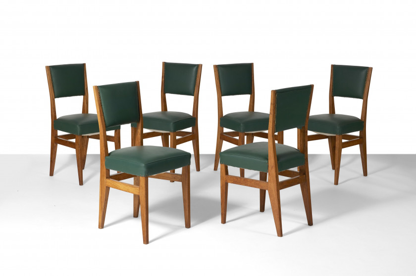 Gio PONTI 1891-1979 Suite de six chaises - circa 1940