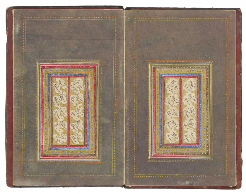 ALBUM DE CALLIGRAPHIES (MURAQQA')  Iran qajar, XIXe siècle