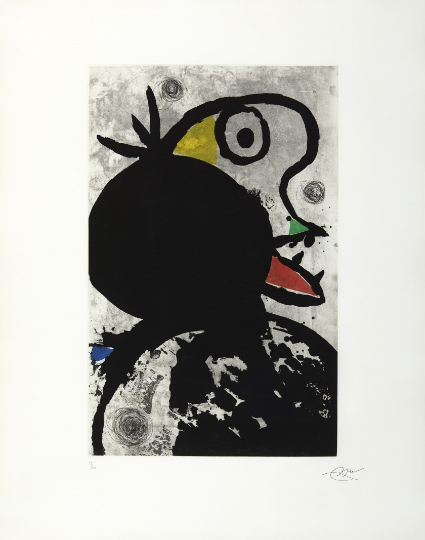 Joan MIRO (Espagnol - 1893 - 1983) Sauve qui peut - 1981 Eau-forte et aquatinte en couleurs