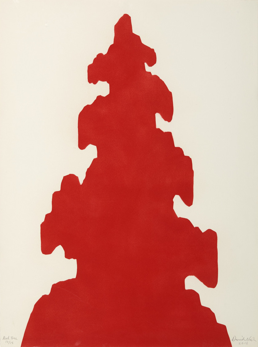 David NASH Né en 1945 Red Tree - 2016 Pochoir en couleurs