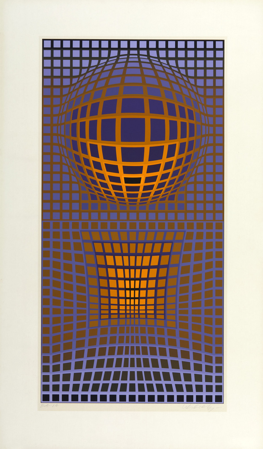 ¤ Victor VASARELY (1906 - 1997) Orvio (VP102) - circa 1973 Sérigraphie en couleurs