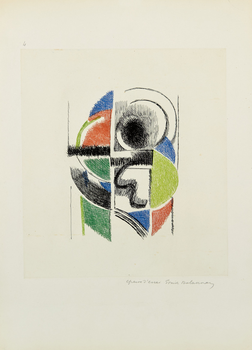 Sonia DELAUNAY (Ukrainienne, 1885 - 1979) Rythme coloré - circa 1965 Eau-forte en couleurs