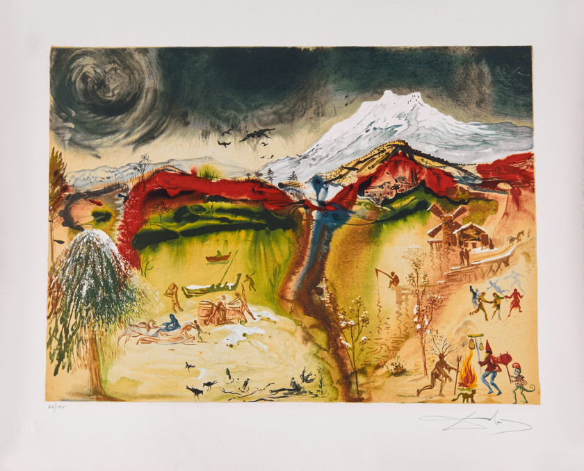 Salvador DALI (1904 - 1989) Les quatre saisons - la suite complète - 1972 4 lithographies en couleurs