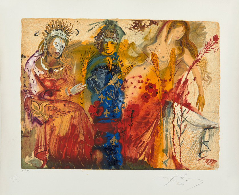 Salvador DALI (1904 - 1989) Les quatre saisons - la suite complète - 1972 4 lithographies en couleurs