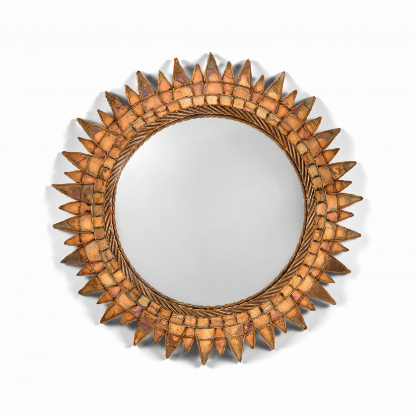 Line VAUTRIN 1913 - 1997 Miroir « Soleil à pointes n°3 » - circa 1955