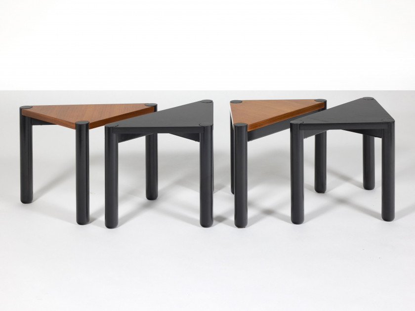 Ico PARISI 1916 - 1996 Ensemble de quatre tables modulables - 1970