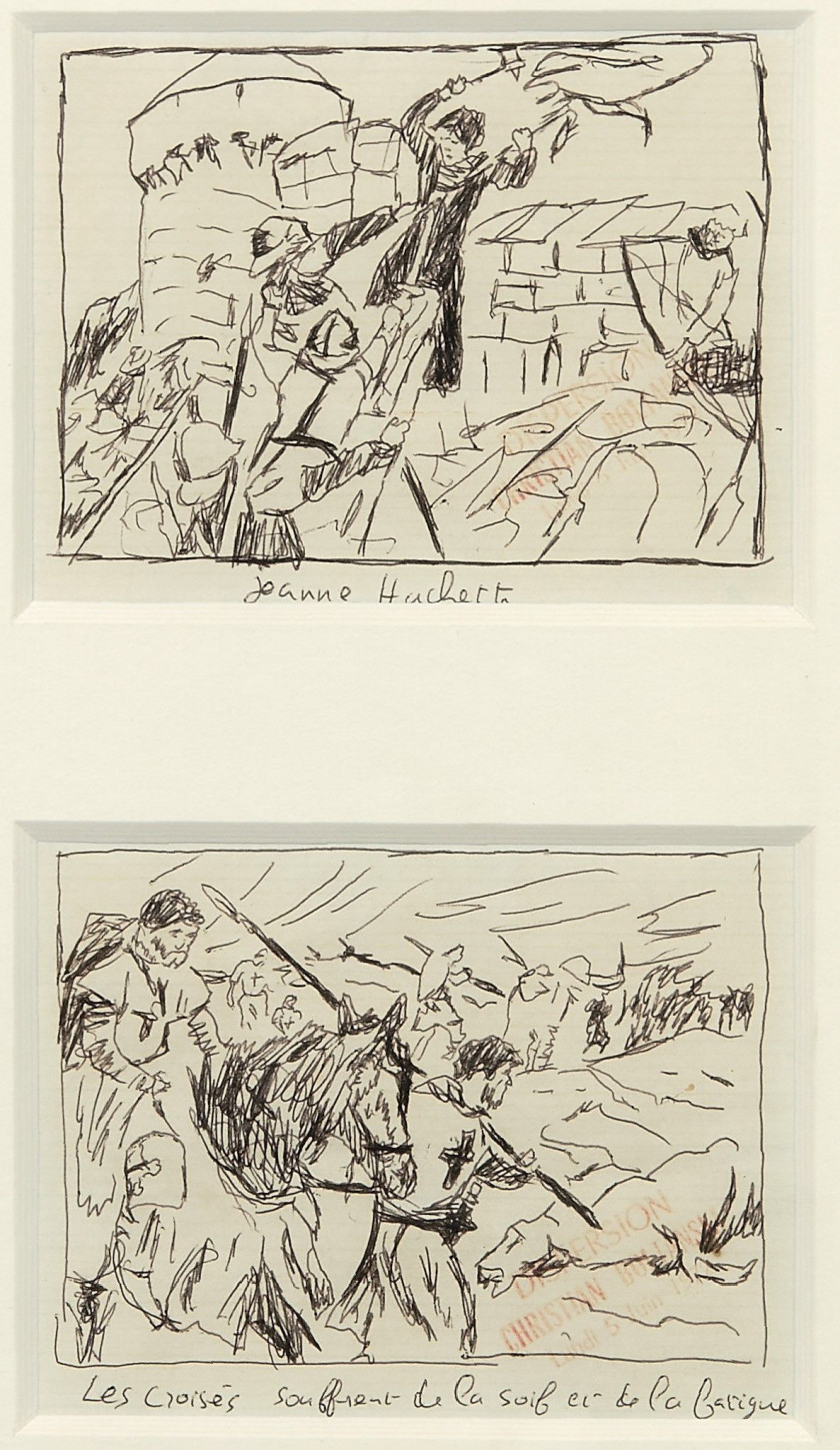 Christian BOLTANSKI (1944 - 2021) Dispersion à l'amiable n°44 - 1972 2 dessins au stylo sur papier