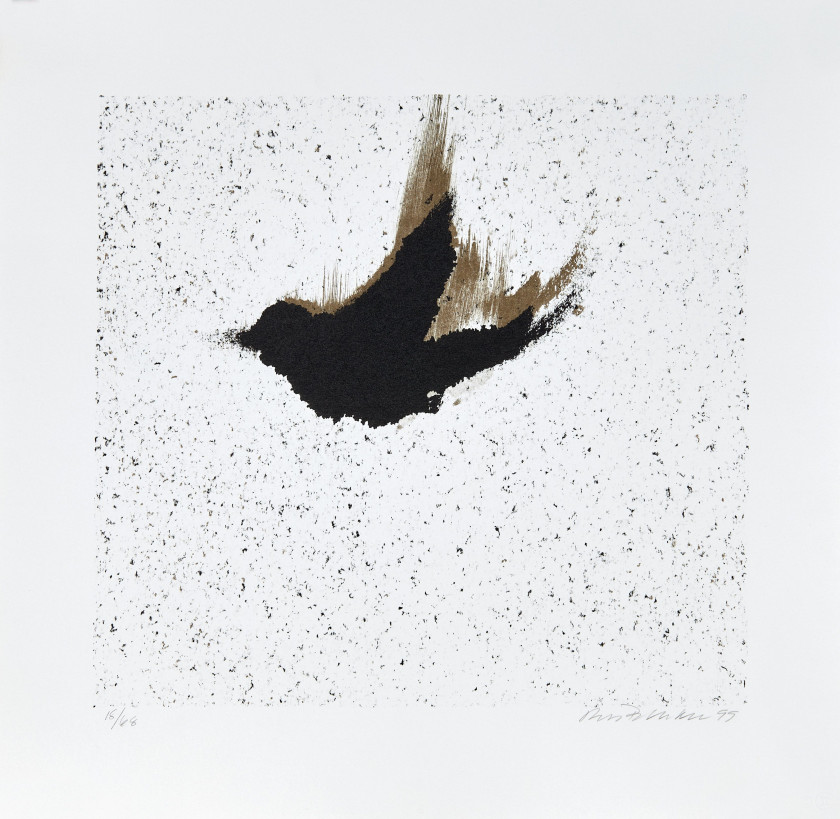 Ross BLECKNER Né 1949 Single Bird - 1999 Lithographie en noir