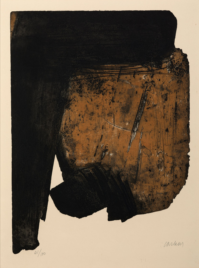 Pierre SOULAGES (1919-2022) Eau-forte XIV - 1961 Eau-forte en couleurs