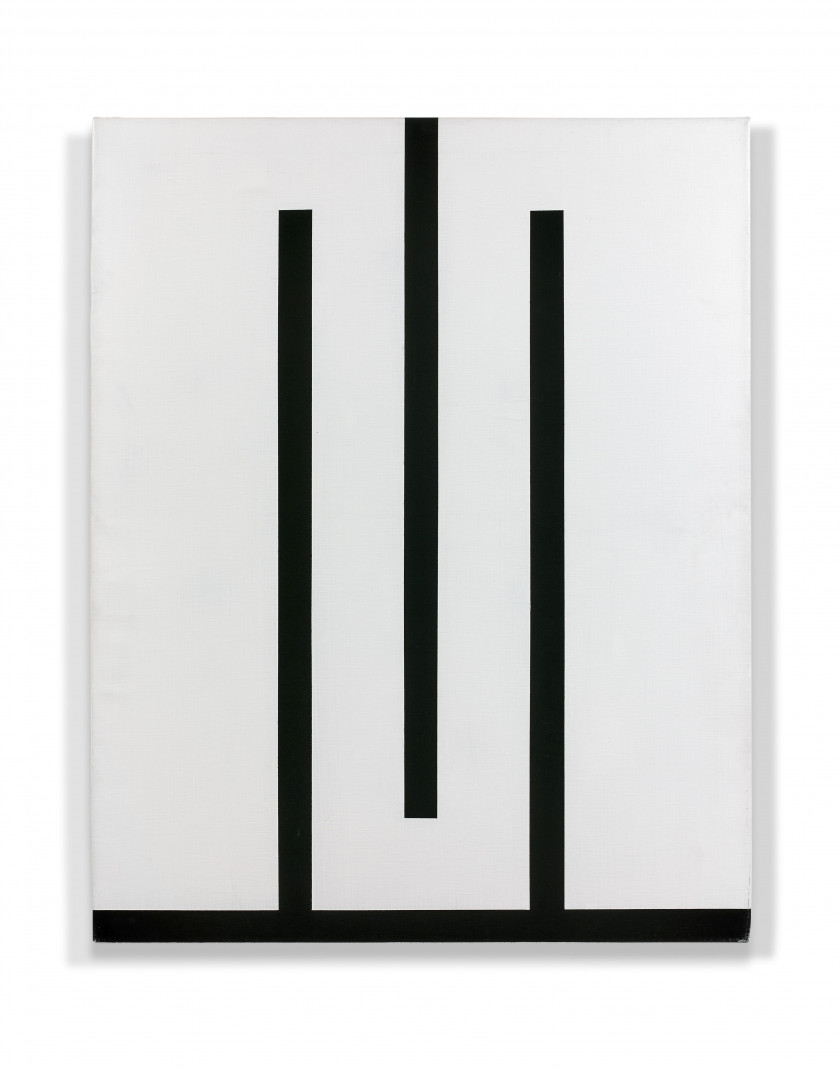 Julije KNIFER (1924 - 2004) V W M13 - 1971-90 Acrylique sur toile