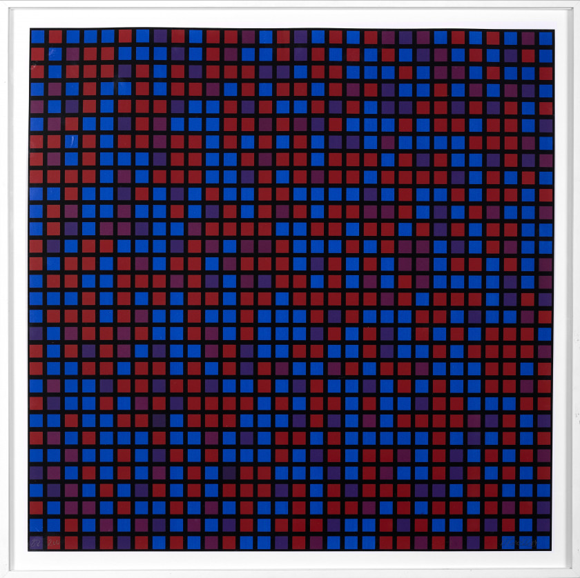 François MORELLET 1926 - 2016 Chartres - 1973 - 3 épreuves Les trois sérigraphies en couleurs sur PVC