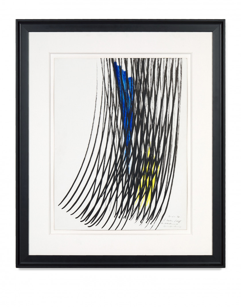 Hans HARTUNG (1904 - 1989) P1970-22 - 1970 Encre et acrylique sur carton baryté