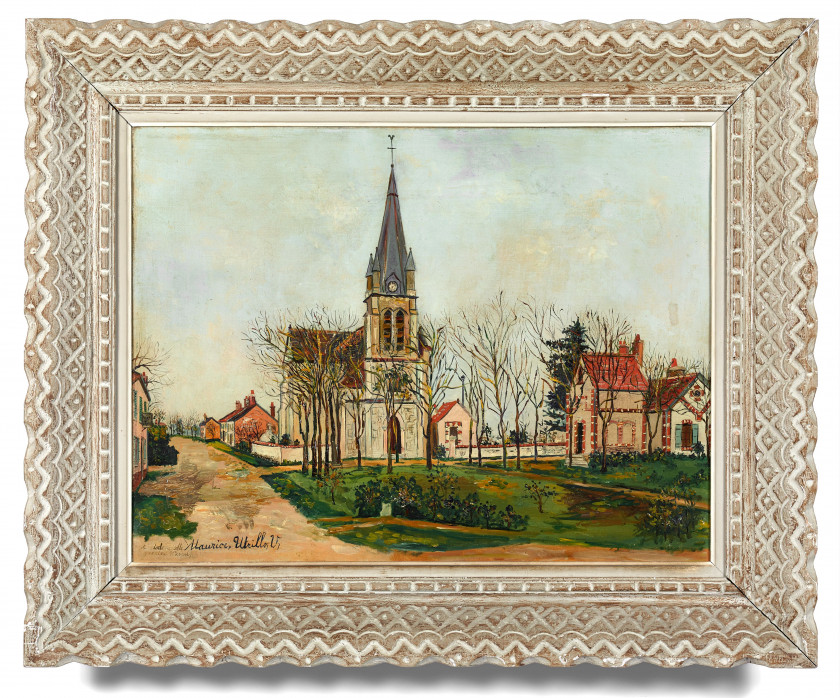 Maurice UTRILLO 1883-1955 L'Eglise de Combreux (Loiret) - 1921 Huile sur toile