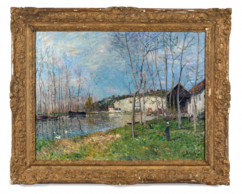 Alfred SISLEY 1839-1899 Printemps au bord du Loing - circa 1881 Huile sur toile