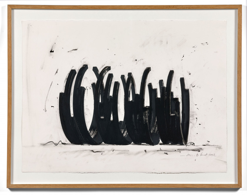 Bernar VENET (Né en 1941) Arcs - 2002 Crayon gras et graphite sur papier