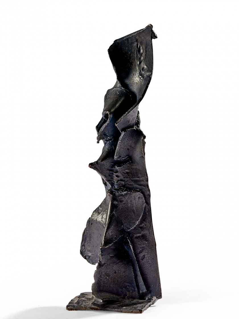 Germaine RICHIER 1902 - 1959 Petit bronze n°7 - 1955 Bronze à patine brune et nuances bleu nuit