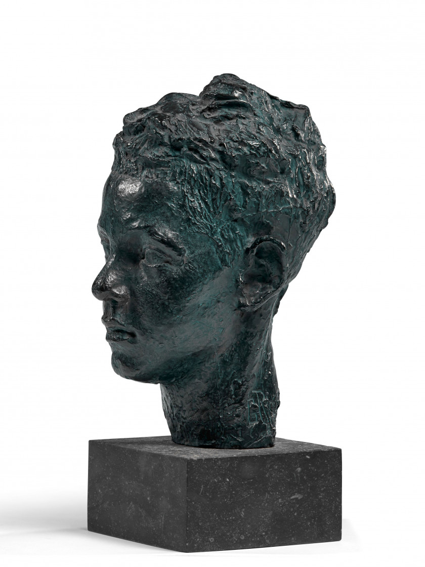 Germaine RICHIER 1902- 1959 Buste n° 2 (le fils Coutin) - 1927-1928 Bronze à patine sombre nuancée bleu vert