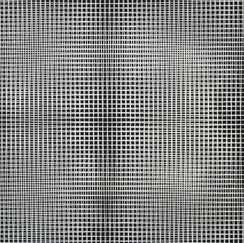 François MORELLET (1926 - 2016) 2 doubles trames -1° + 1° - 1971 Peinture sérigraphique sur bois