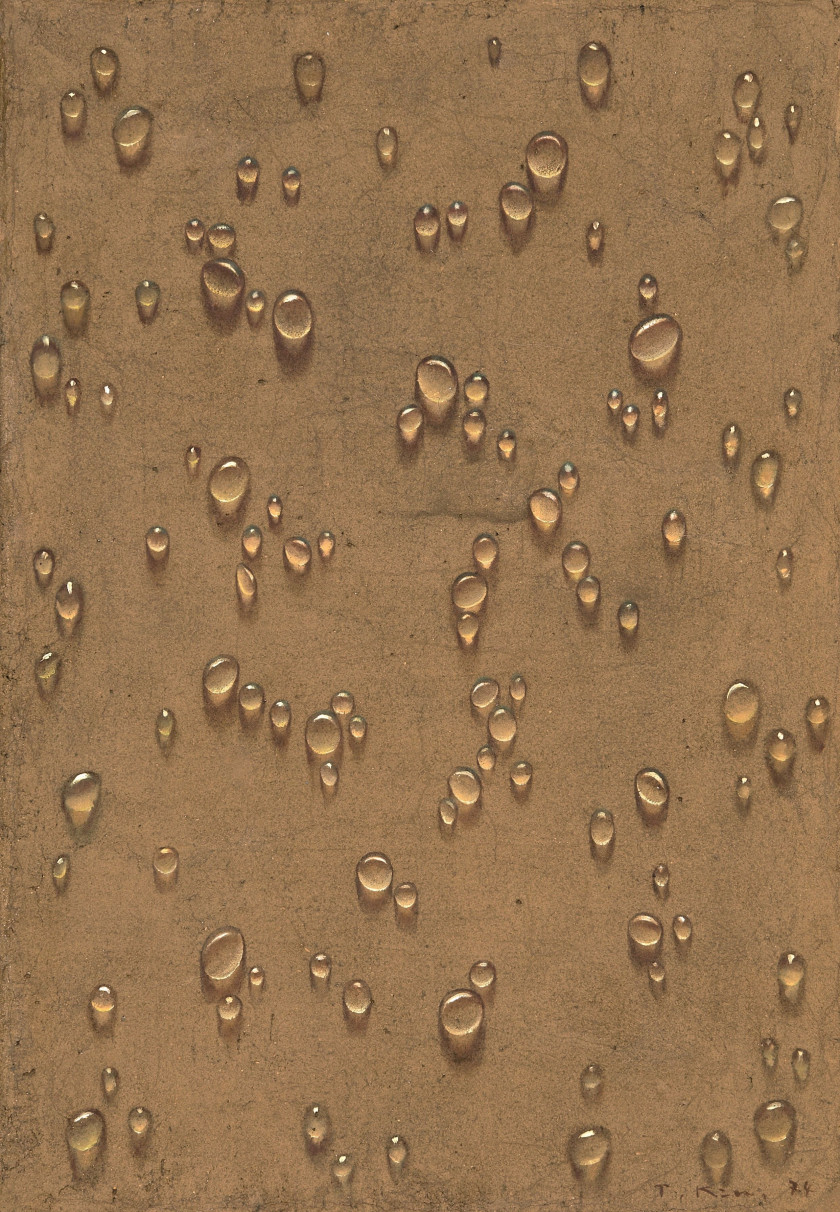 ¤ KIM Tschang-Yeul (1929 - 2021) Waterdrops - 1974 Technique mixte sur toile