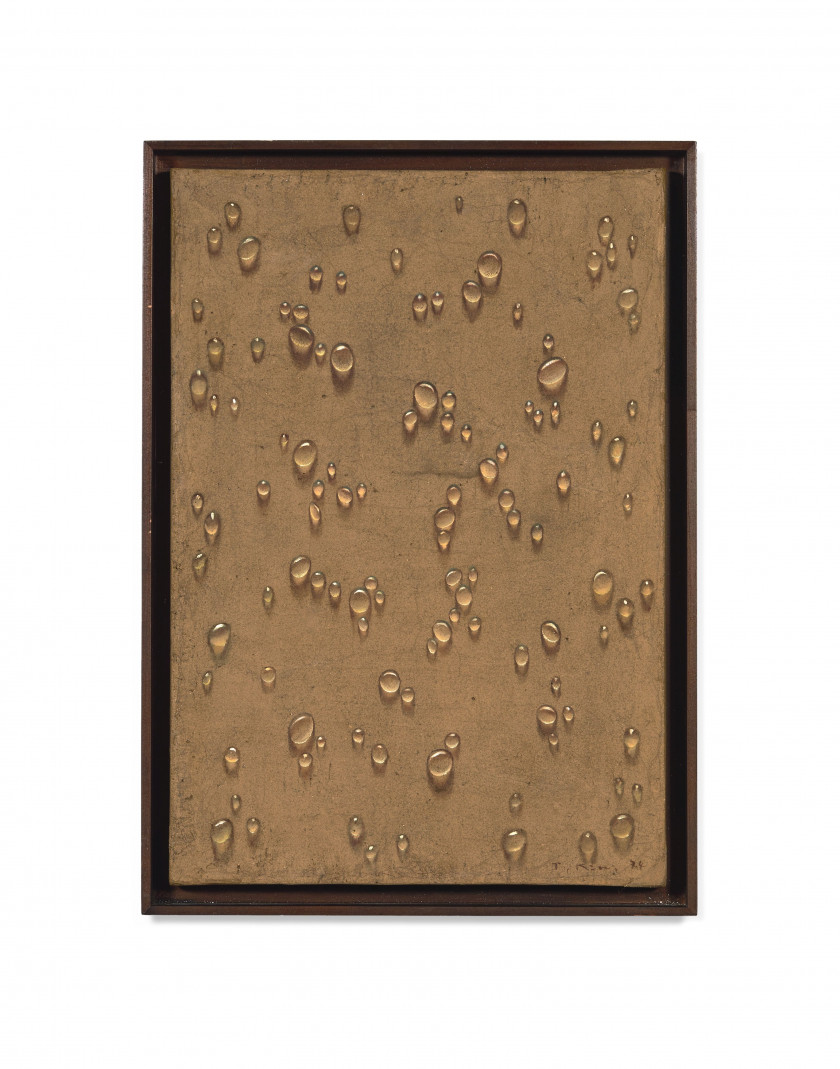 ¤ KIM Tschang-Yeul (1929 - 2021) Waterdrops - 1974 Technique mixte sur toile