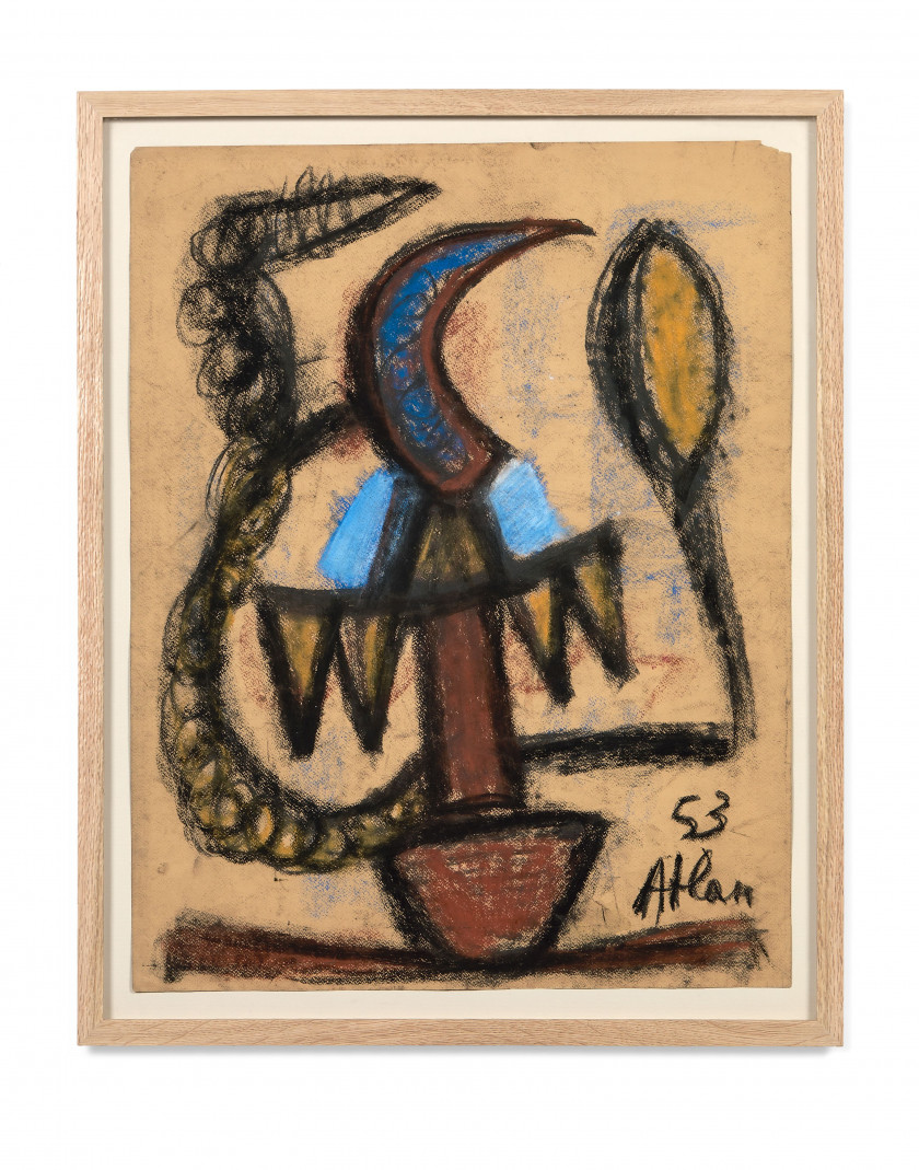 Jean-Michel ATLAN (1913 - 1960) Sans titre - 1953 Pastel sur papier