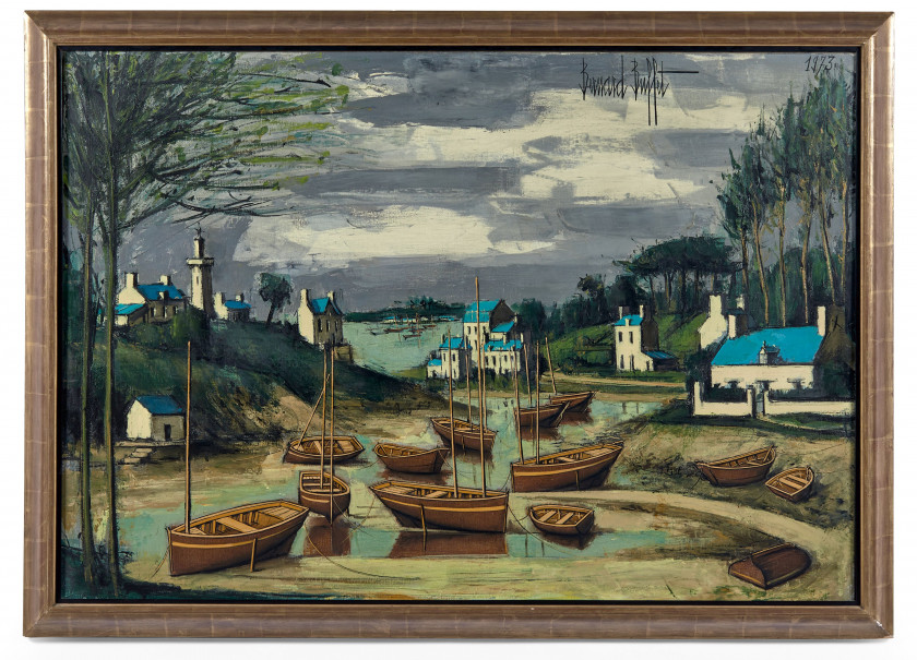 Bernard BUFFET 1928 - 1999 Loctudy, la presqu'île à marée basse - 1973 Huile sur toile