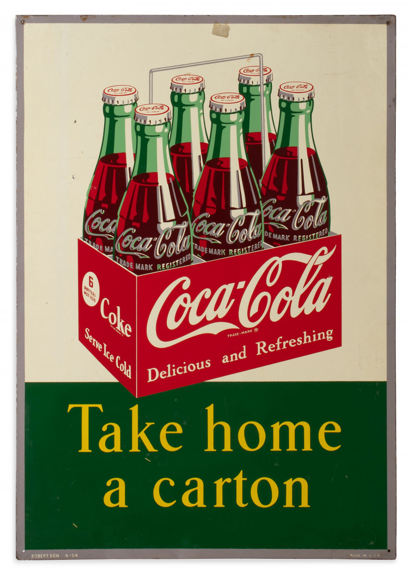 COCA COLA  « Six pack Coca Cola » – avril 1954 Tôle lithographiée