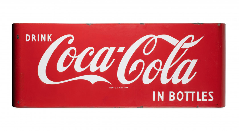 COCA COLA  Plaque émaillée – 1950