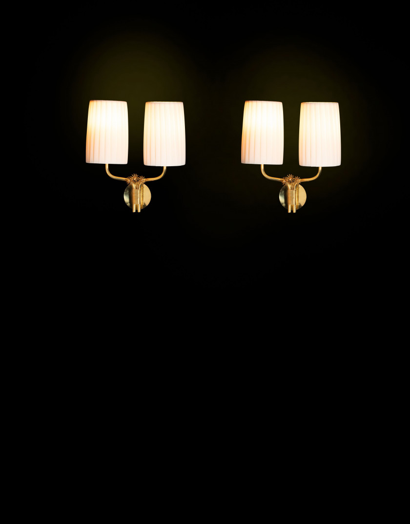 Paavo TYNELL 1890-1973 Paire d'appliques mod. 9446 - circa 1950