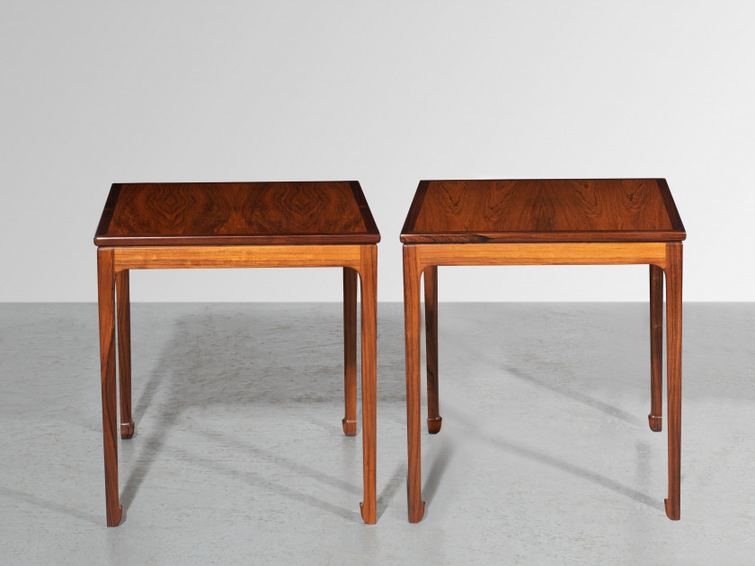 Ole WANSCHER 1903 - 1985 Paire de tables d'appoint - circa 1960