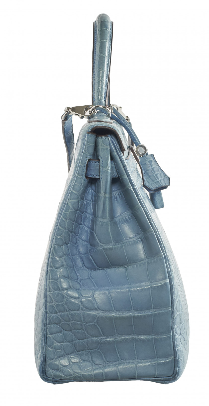 HERMÈS 2014  Sac KELLY Retourné 35 Alligator mat Mykonos (Alligator mississippiensis) II/B Garniture métal argenté palladi...
