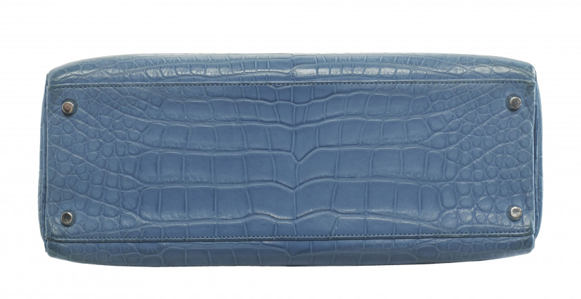 HERMÈS 2014  Sac KELLY Retourné 35 Alligator mat Mykonos (Alligator mississippiensis) II/B Garniture métal argenté palladi...