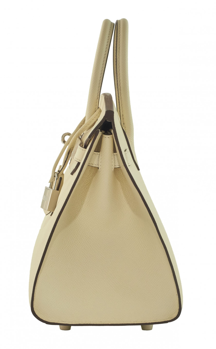 HERMÈS 2021  Sac BIRKIN Sellier 25 Veau Epsom Nata Garniture métal argenté palladié  BIRKIN Sellier 25 bag Nata Epso...