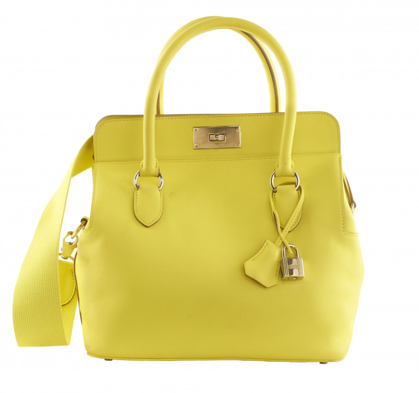 HERMÈS 2013  Sac TOOLBOX 26 Veau Swift Lime Garniture métal argenté palladié  TOOLBOX 26 bag Lime Swift calfskin lea...