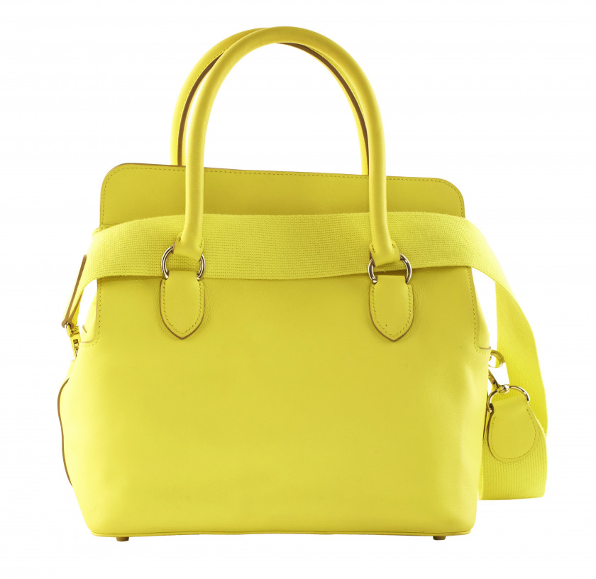 HERMÈS 2013  Sac TOOLBOX 26 Veau Swift Lime Garniture métal argenté palladié  TOOLBOX 26 bag Lime Swift calfskin lea...