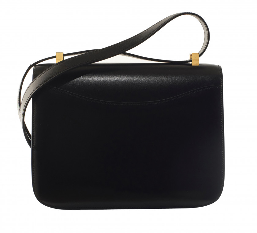 HERMÈS Circa 2000  Sac CONSTANCE 24 Box noir Garniture métal plaqué or  CONSTANCE 24 bag Black box calfskin leather...