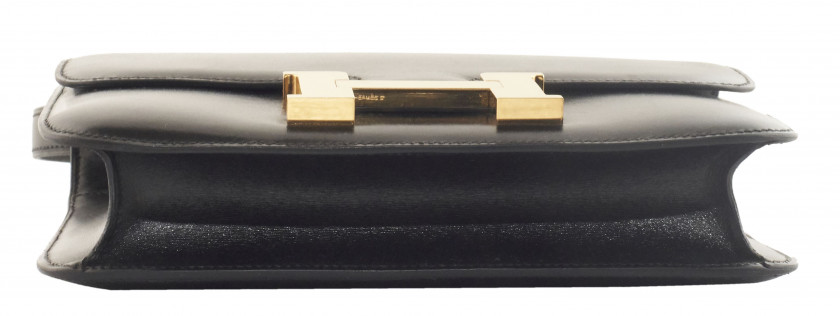 HERMÈS Circa 2000  Sac CONSTANCE 24 Box noir Garniture métal plaqué or  CONSTANCE 24 bag Black box calfskin leather...