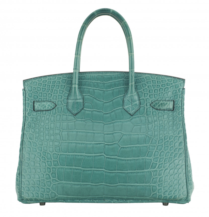 HERMÈS 2016  Sac BIRKIN 30 Alligator mat Malachite (Alligator mississippiensis) II/B Garniture métal argenté palladié R...