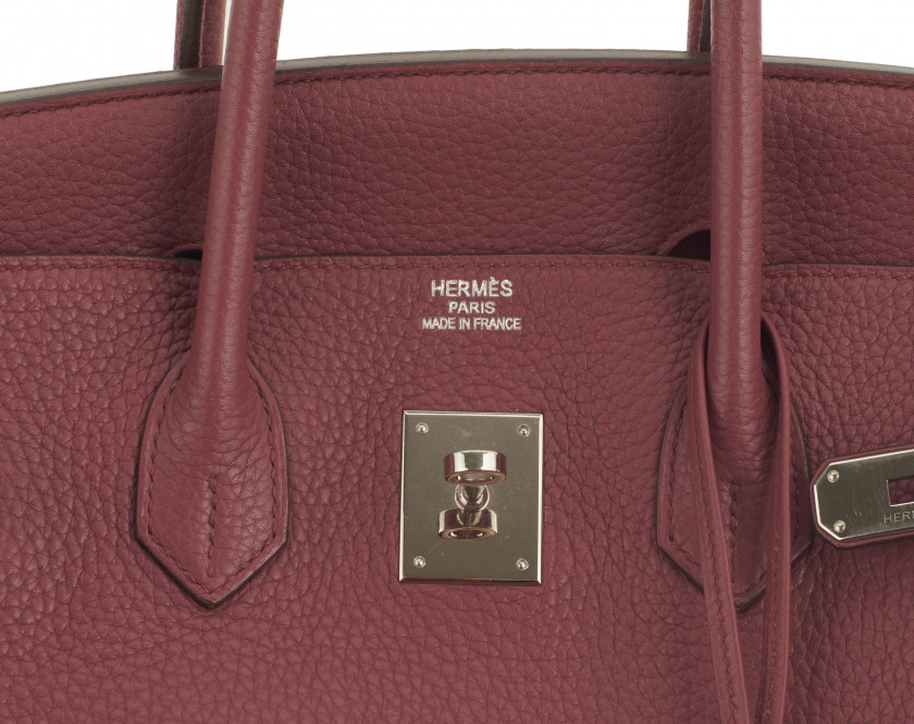 HERMÈS  Sac BIRKIN 35 Taurillon Clémence Bois de Rose Garniture métal argenté palladié  BIRKIN 35 bag Bois de Rose tau...