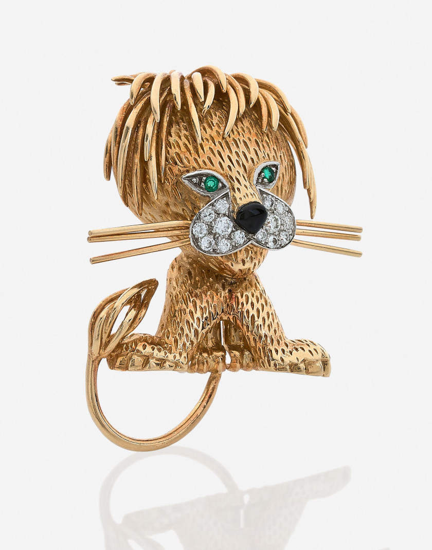 VAN CLEEF & ARPELS  Clip de corsage "Lion ébouriffé"