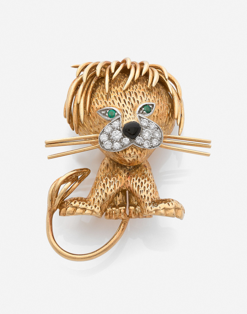 VAN CLEEF & ARPELS  Clip de corsage "Lion ébouriffé"